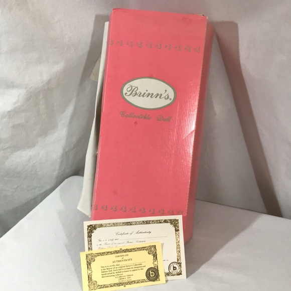 Vintage Brinn’s  Porcelain 16” Christmas Doll w/cat - Picture 6 of 7